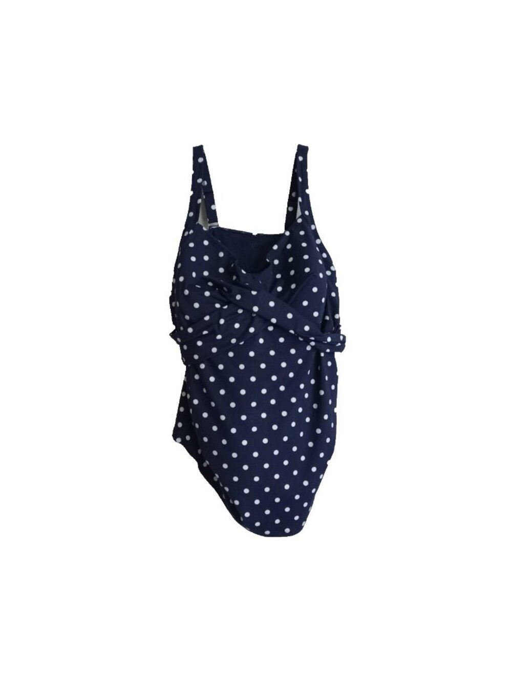 Lands End deep sea Navy polka dot tankini swimsuit top Women Plus Size 22W